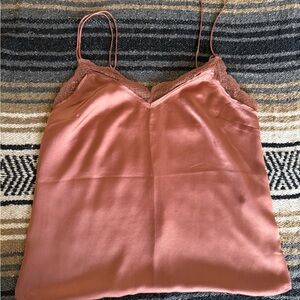 Abercrombie & Fitch Rose Satin Lace Cami